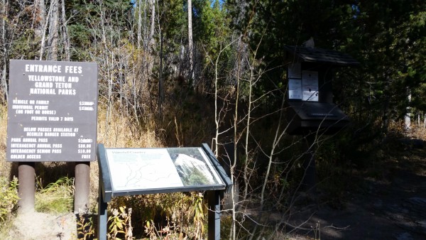 Cave Falls Yellowstone honor system and trail head